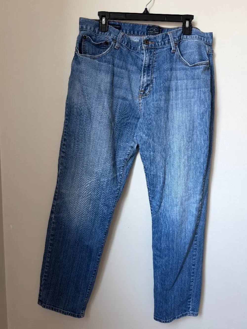 Lucky Brand Jeans Mens 38x34 | Original Straight Light Wash Denim | Vintage